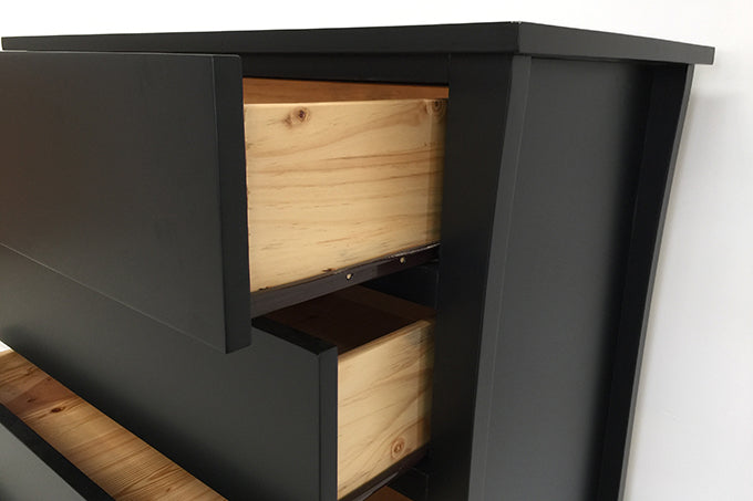 Paiden 5 Drawer Tallboy Black