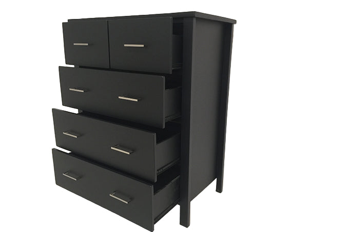 Tina Black Tallboy 5 Drawer