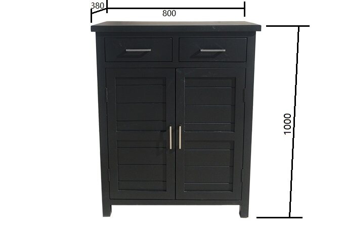 Tina Black Shoe Cabinet