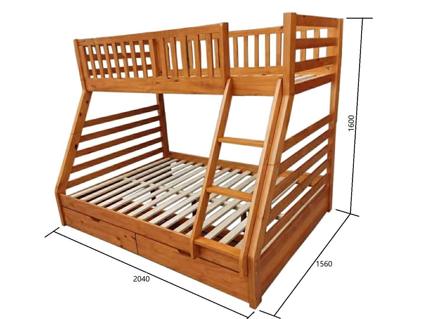 Bunk Double + Single With DrawersX2