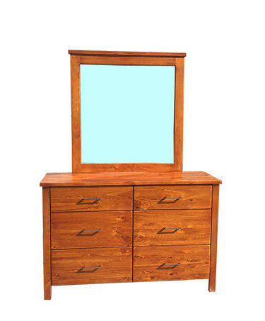 Tina Warm Honey Dresser Table + Mirror
