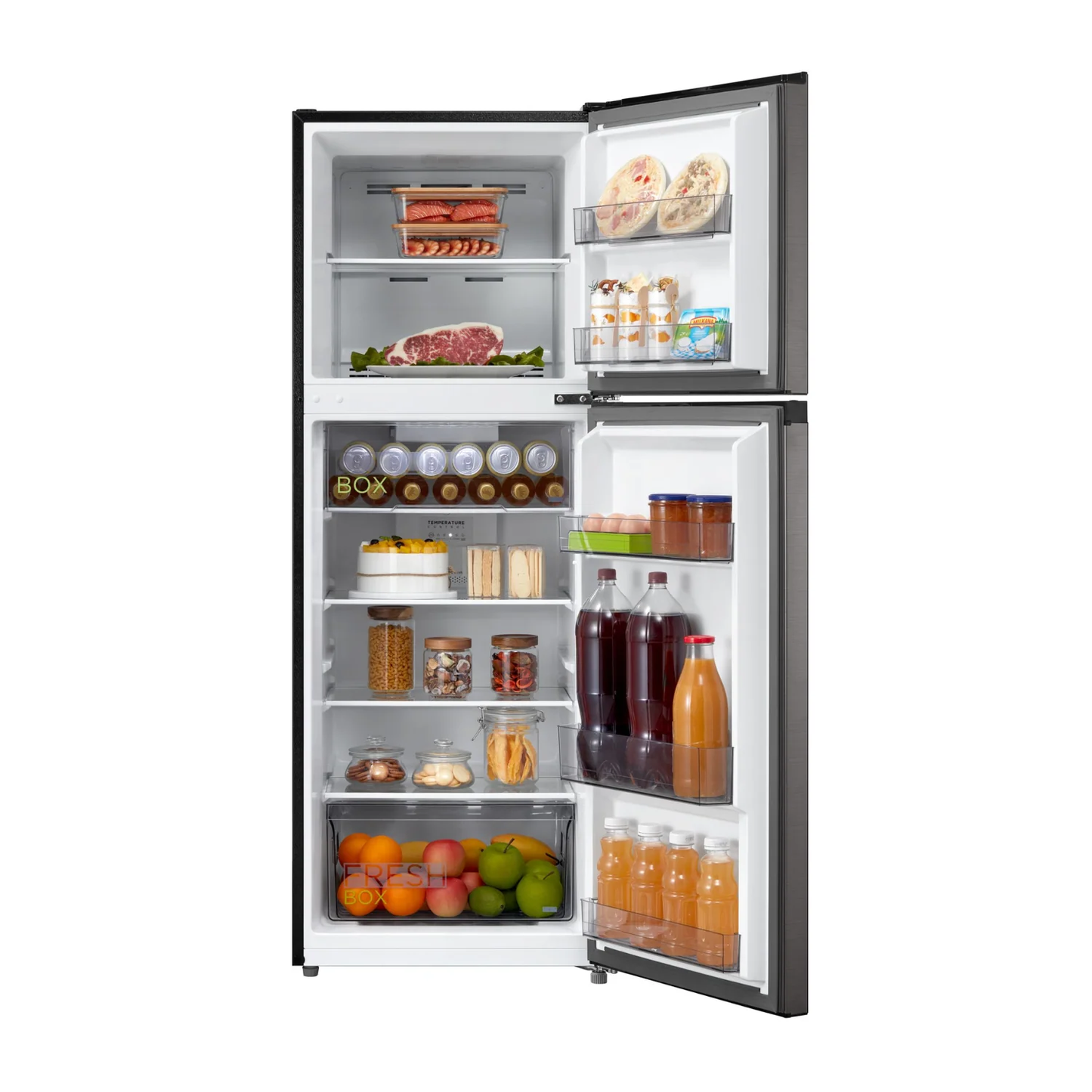 MIDEA MEET 236L Top Mount Fridge Freezer -Jazz Black