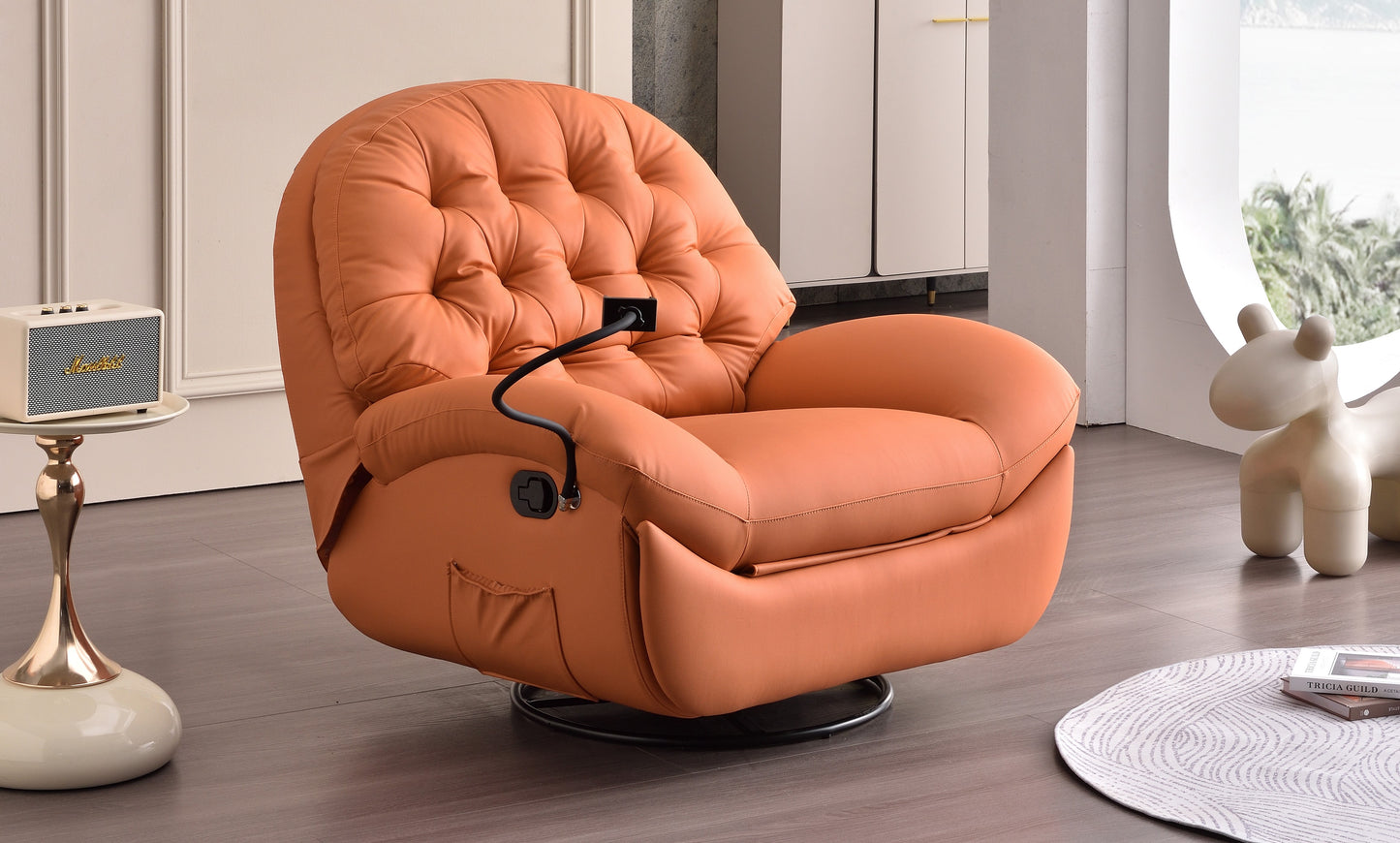 Sterling Swivel Electrical Recliner Orange