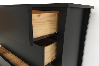 Paiden 5 Drawer Tallboy Black
