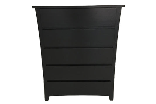 Paiden 5 Drawer Tallboy Black