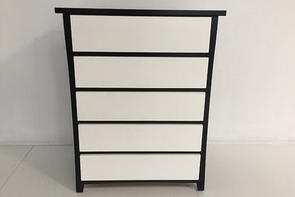 Patrick Tallboy 5 Drawer Black&White