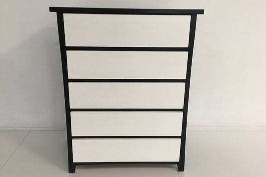 Patrick Tallboy 5 Drawer Black&White
