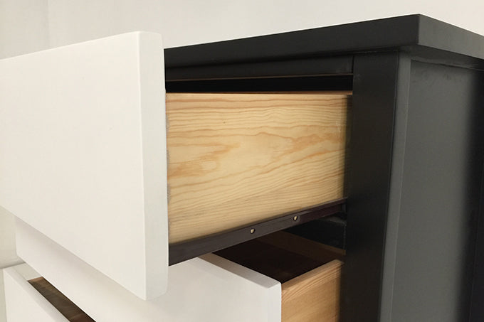 Patrick Tallboy 5 Drawer Black&White