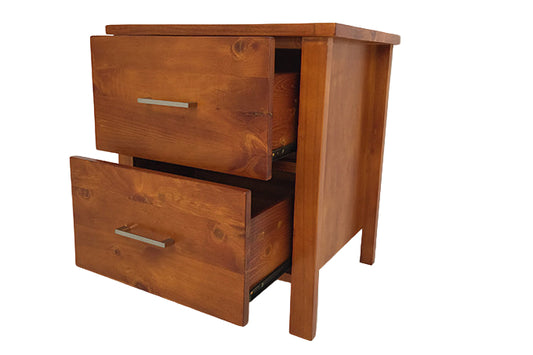 Tina 2Drw Bedside Table Warm Honey