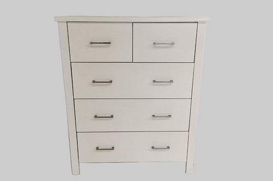 Tina White Tallboy 5 Drawer