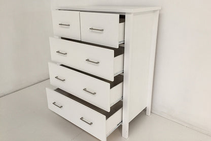 Tina White Tallboy 5 Drawer