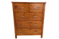Tina Warm Honey 5 Drawer Tallboy