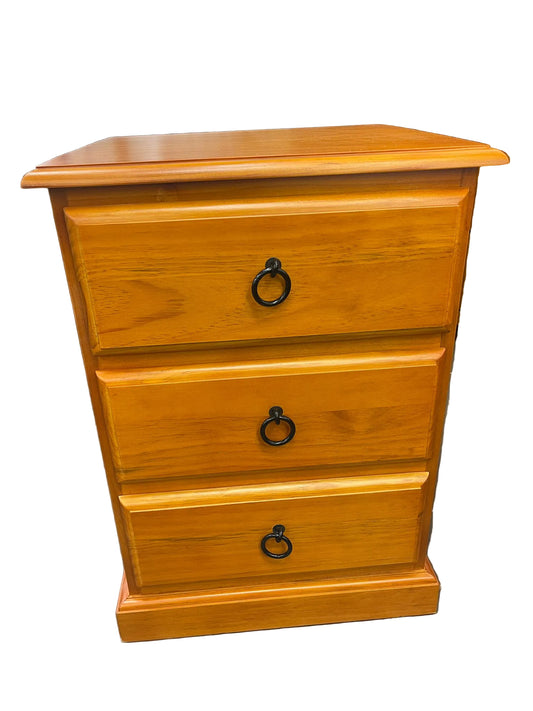Troy 3 Drawer Bedside Table
