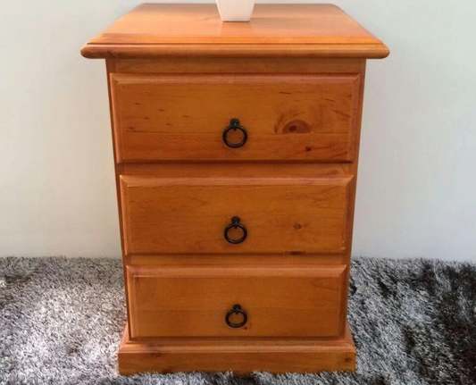 Troy Bedside Table 3 Drawer