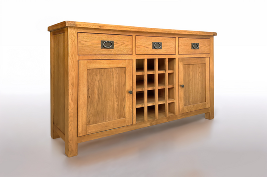 Richmond OAK Buffet Table with Wine Rack
