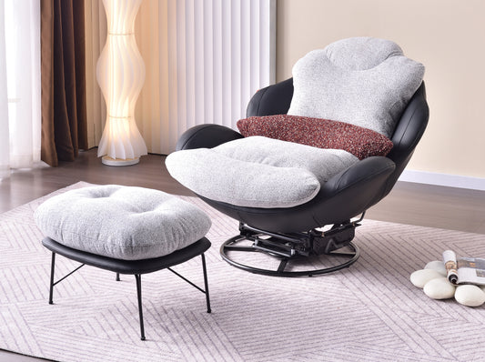 Harrison Swivel& Rock Leisure Chair with Foot Stool